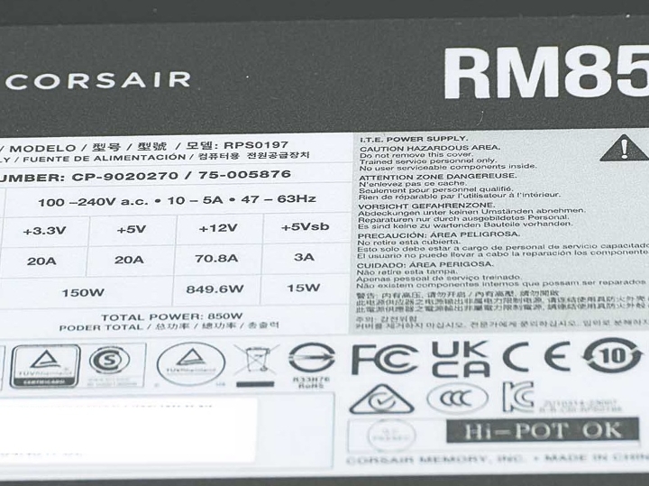 Corsair Corsair RM850x napajanje