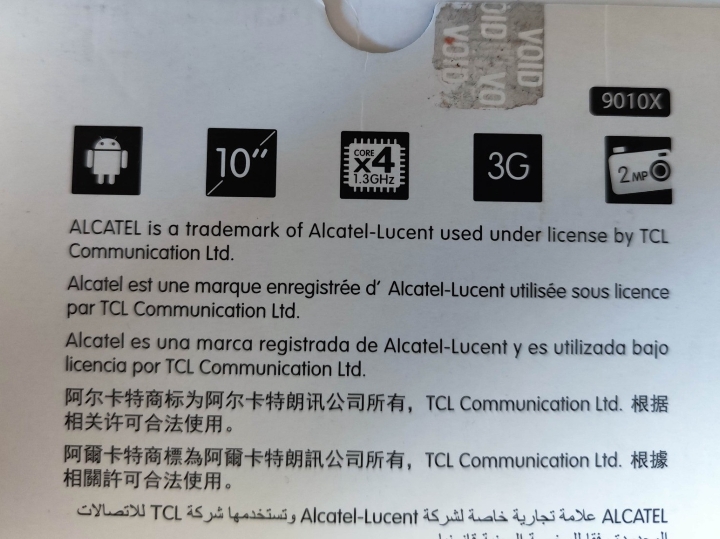 Alcatel Pixi3 tablet 10"