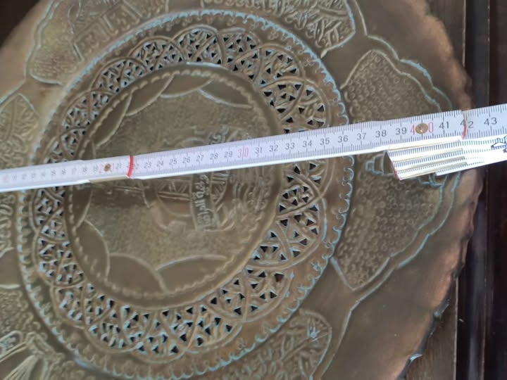 Veliki ukrasni mjedeni tanjur/plada