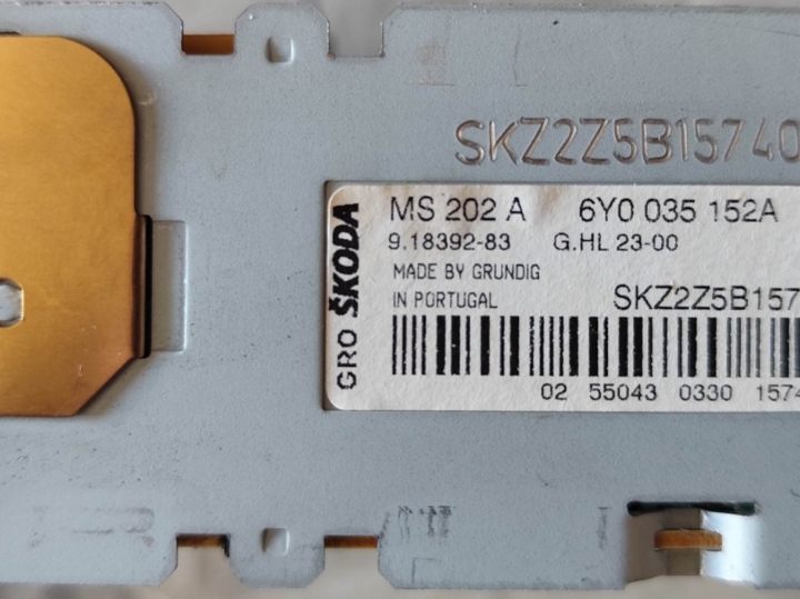 Škoda Fabia autoradio kasetofon