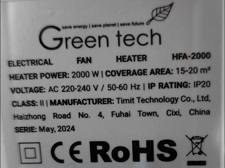 Grijalica s ventilatorom 2000 W