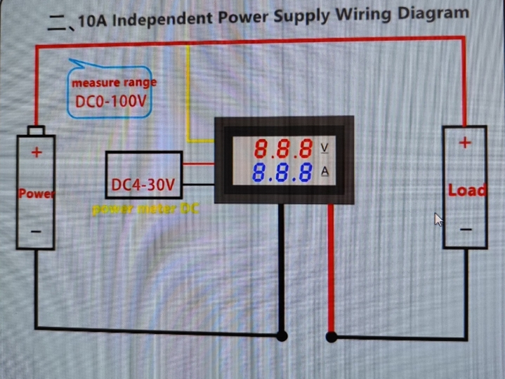 Volt/ampermetar ugradbeni 30V 10A