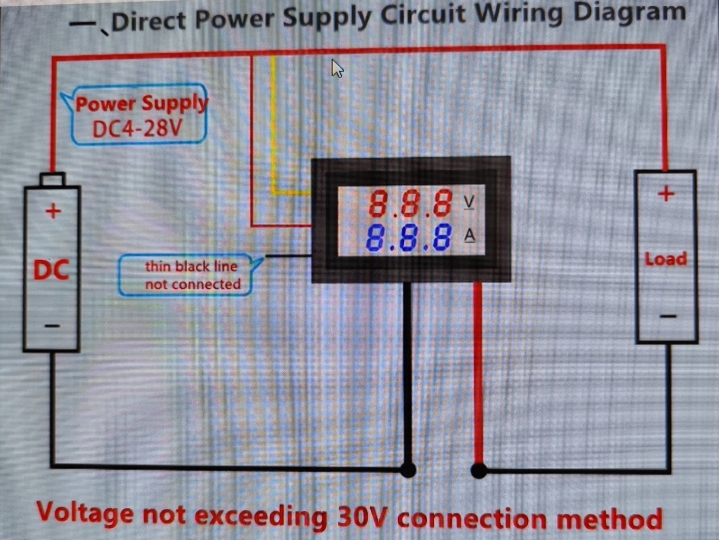 Volt/ampermetar ugradbeni 30V 10A