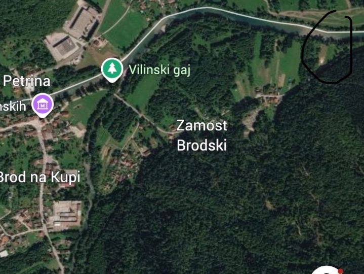 Top građ. zemljište uz rijeku Kupu