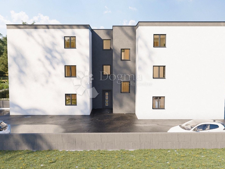 Novigrad, moderni stan 78 m², 2S, terasa, parking, blizina plaže