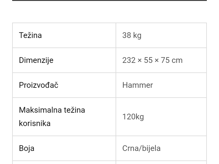 Veslač Hammer Cobra xtr plus II