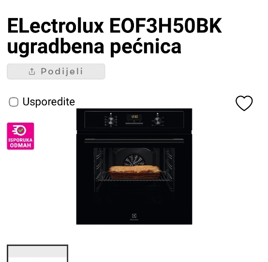 Ugradbena pećnica Electrolux