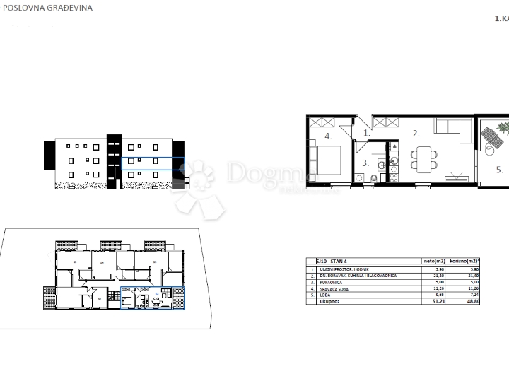 Novogradnja Vodice - SJ 10, stan 4 - 48,80 m²
