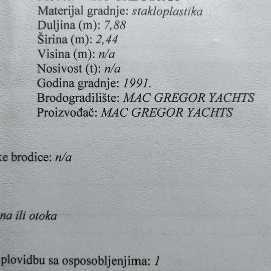 Jedrilica MacGregor 26S