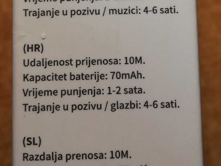 Bluetooth slušalica s mikrofonom za smartphone