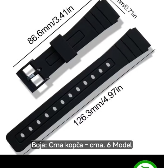 Remen za sat silikonski 22 mm