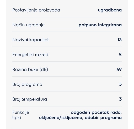 Perilica posuđa Electrolux Eea17200L nova zapakirana