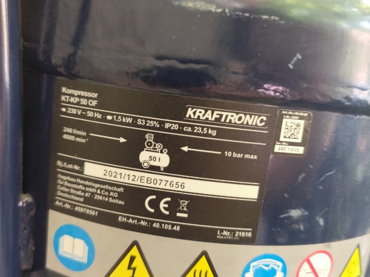 Električnu pilu za željezo Güde i kompresor Kraftronic 50l