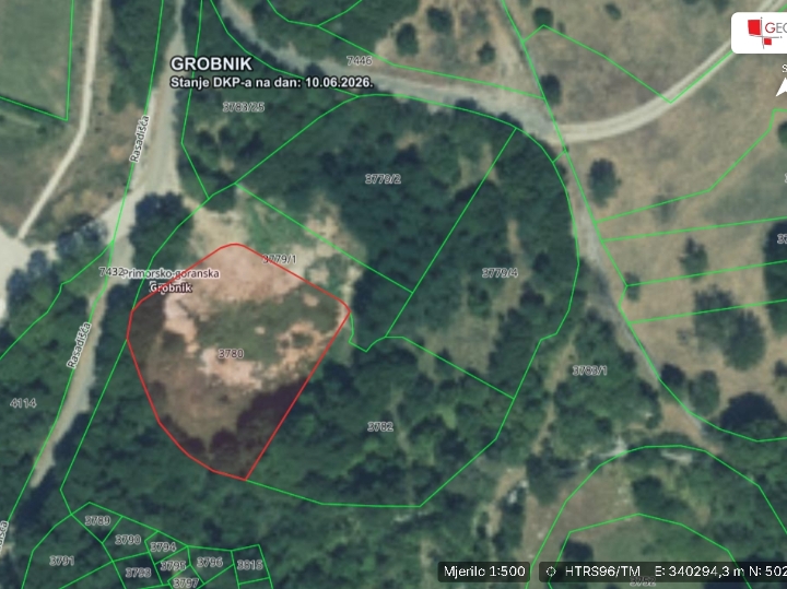 Građevinsko zemljište, Grobnik, 1037,5 m2