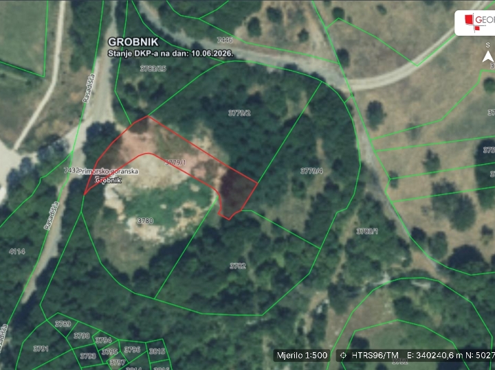 Građevinsko zemljište, Grobnik, 1037,5 m2