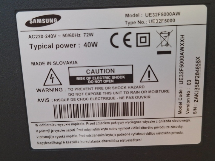 Samsung tv, UE32F5000AW