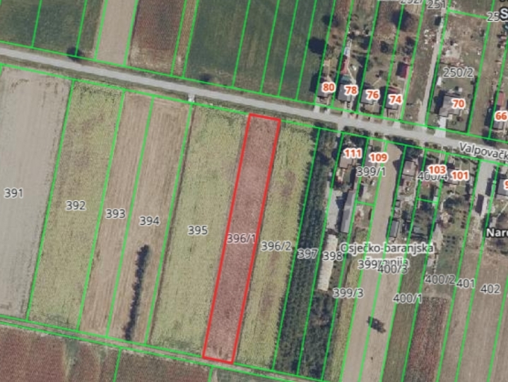 Okućnica Nard, 4449 m2! Mirna sredina, mogućnost svih priključaka!