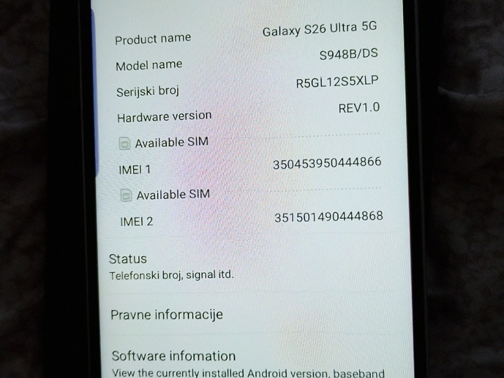 Samsung  S26 ultra - novo