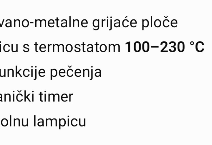 Mini pećnica s dvije grijače ploče