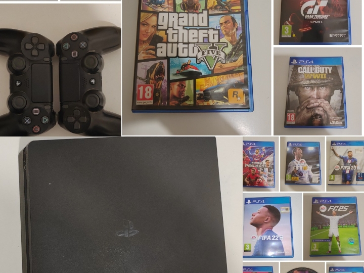 PlayStation 4 Slim + 2 kontrolera + odličan komplet Igara (GTA V, FC)