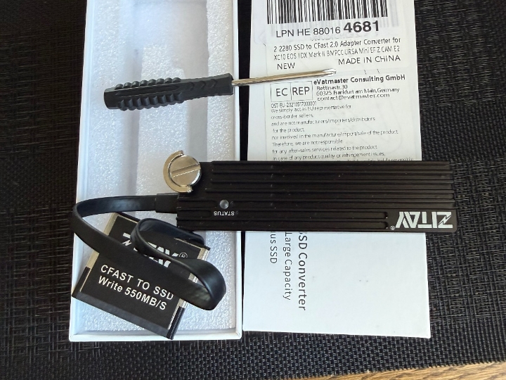 ZITAY CFast 2.0 to M.2 SATA SSD adapter (za BMPCC 4K/6K, Z CAM)