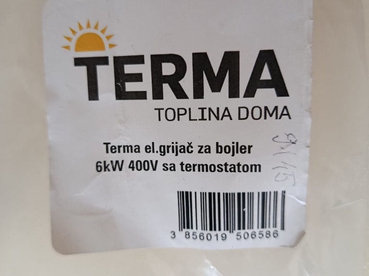 Terma električni grijač za bojler 6kW, 400V