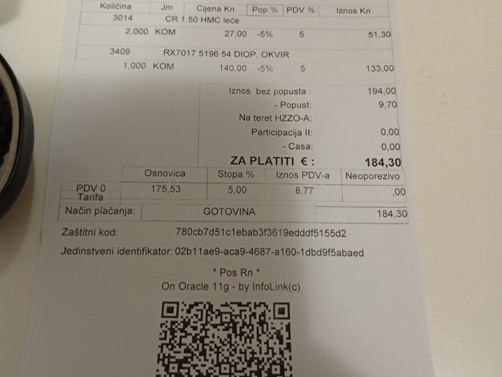 Okvir za naočale Rayban, očuvan, kao novi