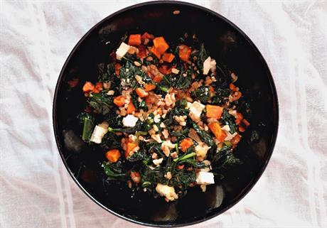 Salata od kelja, ječma i batata
