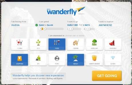 Internet stranica koja predlaže turističke destinacije